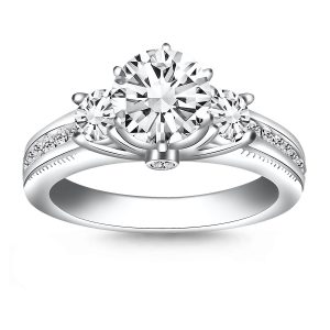 14K White Gold Multi Diamond Engagement Ring