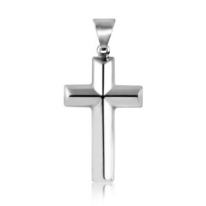 Sterling Silver Rhodium Polish Cross Pendant