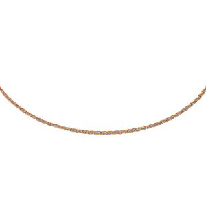 14K Tri-Tone Gold Plaited Motif Multi Strand Mirror Spring Necklace
