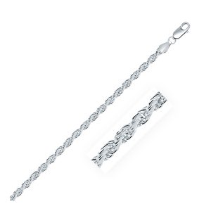 925 Sterling Silver 3.6mm Diamond Cut Rope Style Chain