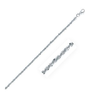Rhodium Plated 2.2mm 925 Sterling Silver Sparkle Style Chain