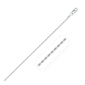 925 Sterling Silver 1.4mm Diamond Cut Rope Style Chain
