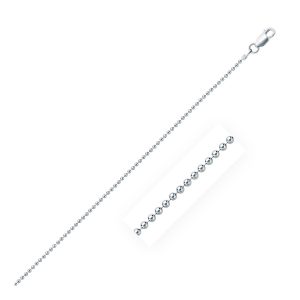 Rhodium Plated 1.5mm 925 Sterling Silver Bead Style Chain