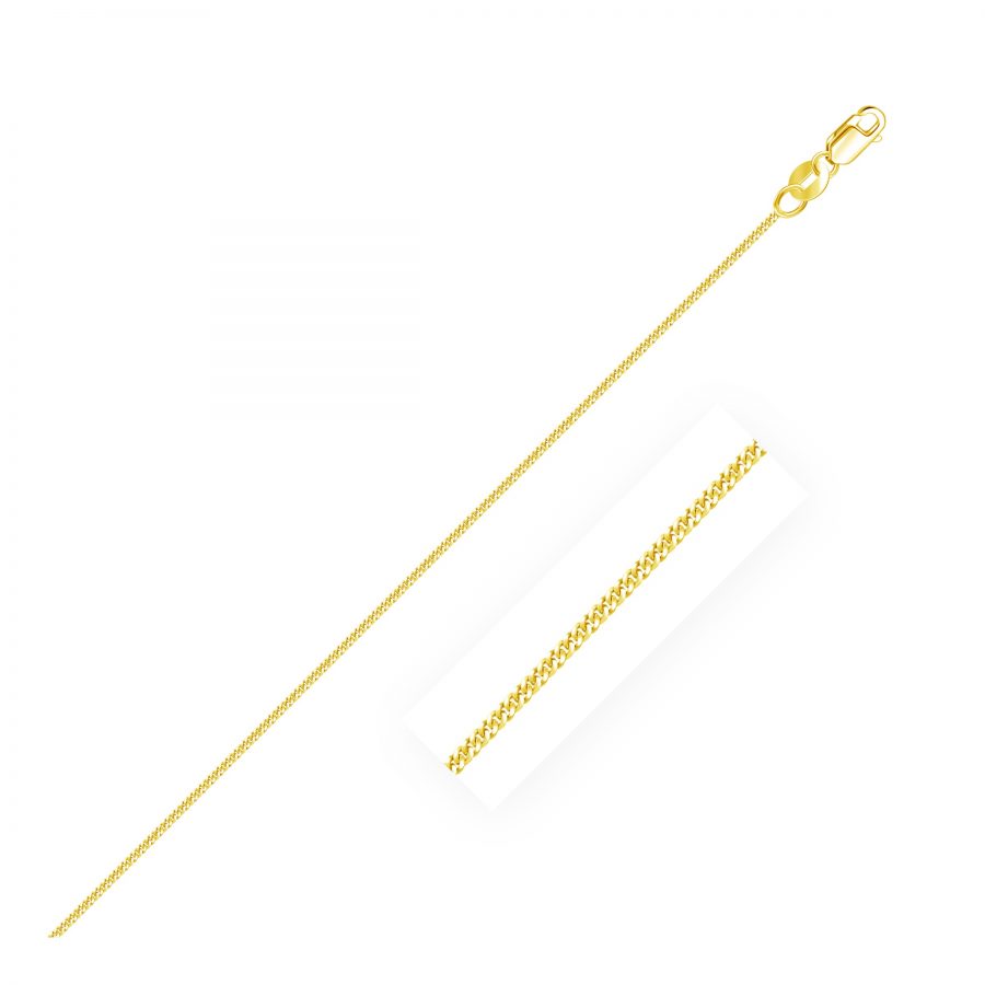 1.0mm 10K Yellow Gold Gourmette Chain