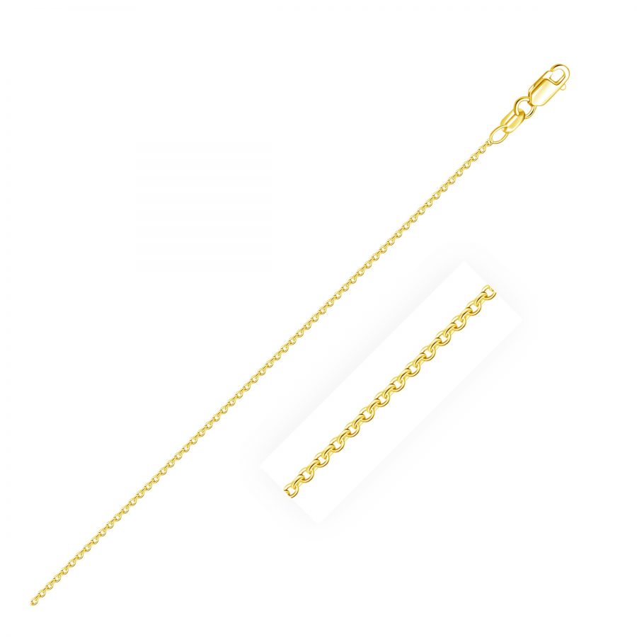 0.7mm 14K Yellow Gold Round Cable Link Chain