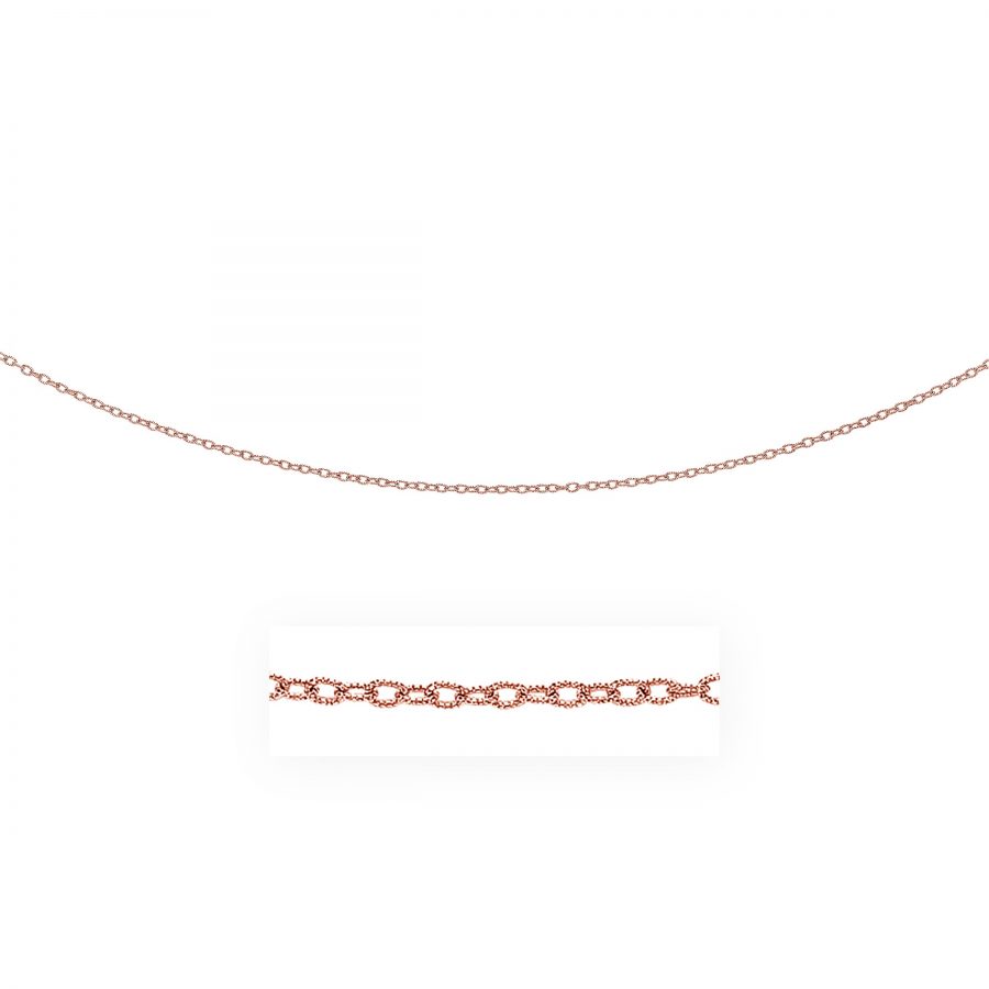 2.5mm 14K Rose Gold Pendant Chain with Textured Links