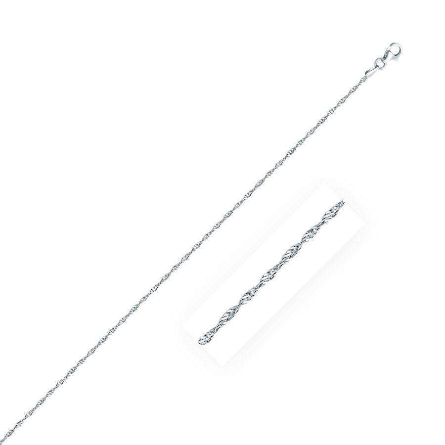 925 Sterling Silver 1.6mm Singapore Style Chain