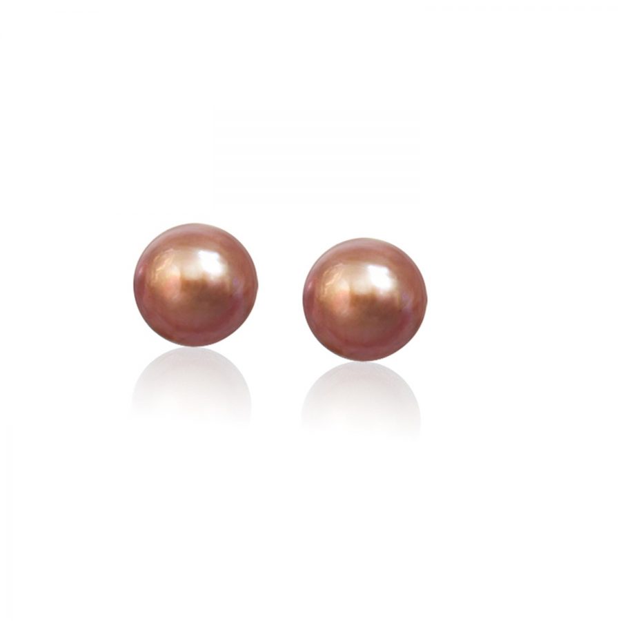 14K Yellow Gold Cultured Brown Pearl Stud Earrings (6.0 mm)