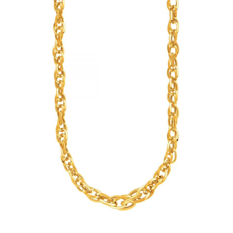 14K Yellow Gold Ornate Prince of Wales Chain Necklace