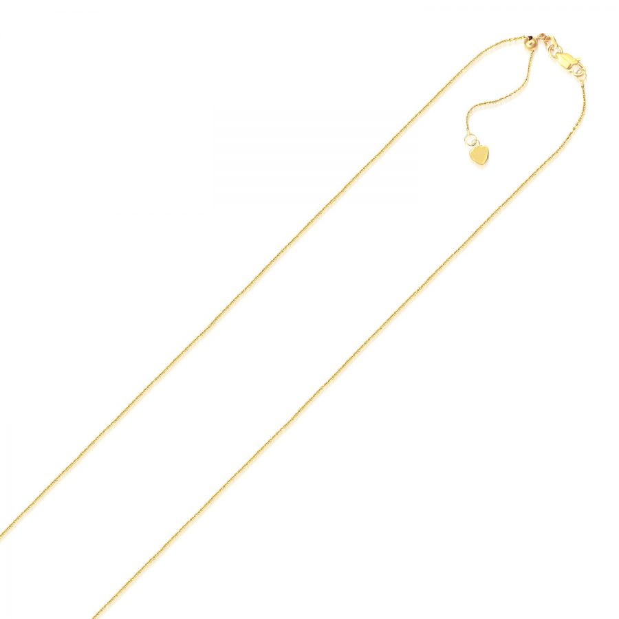 0.90mm 10K Yellow Gold Adjustable Cable Chain