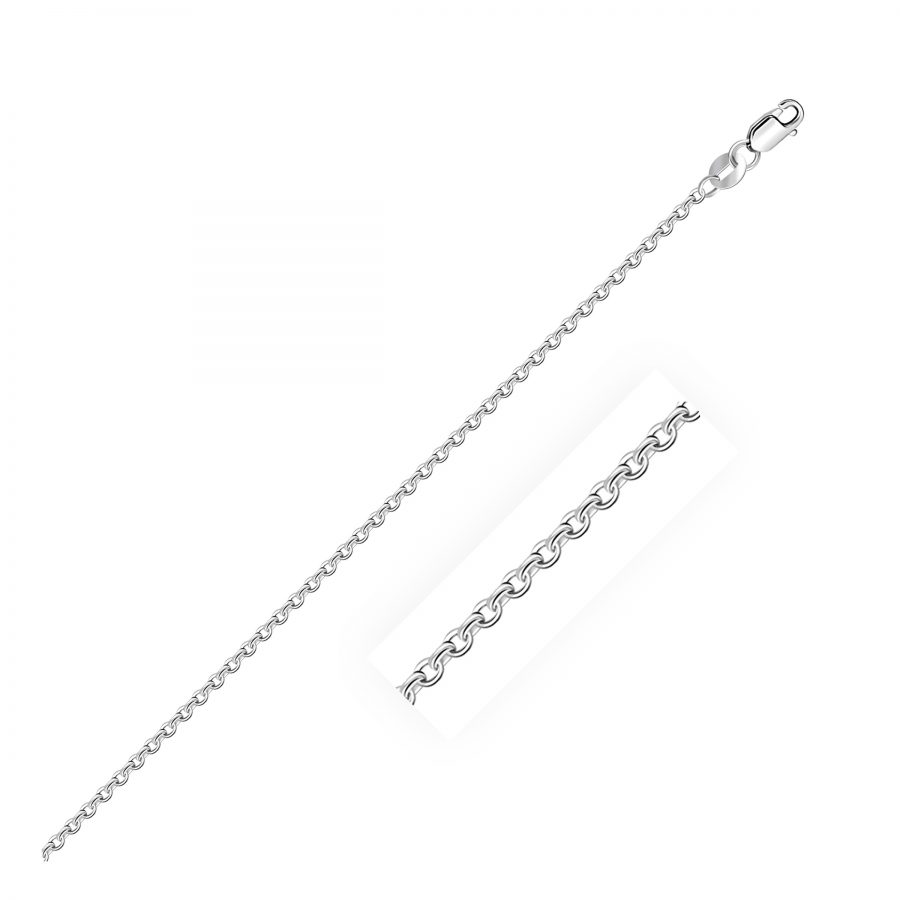 1.4mm 14K White Gold Cable Link Chain