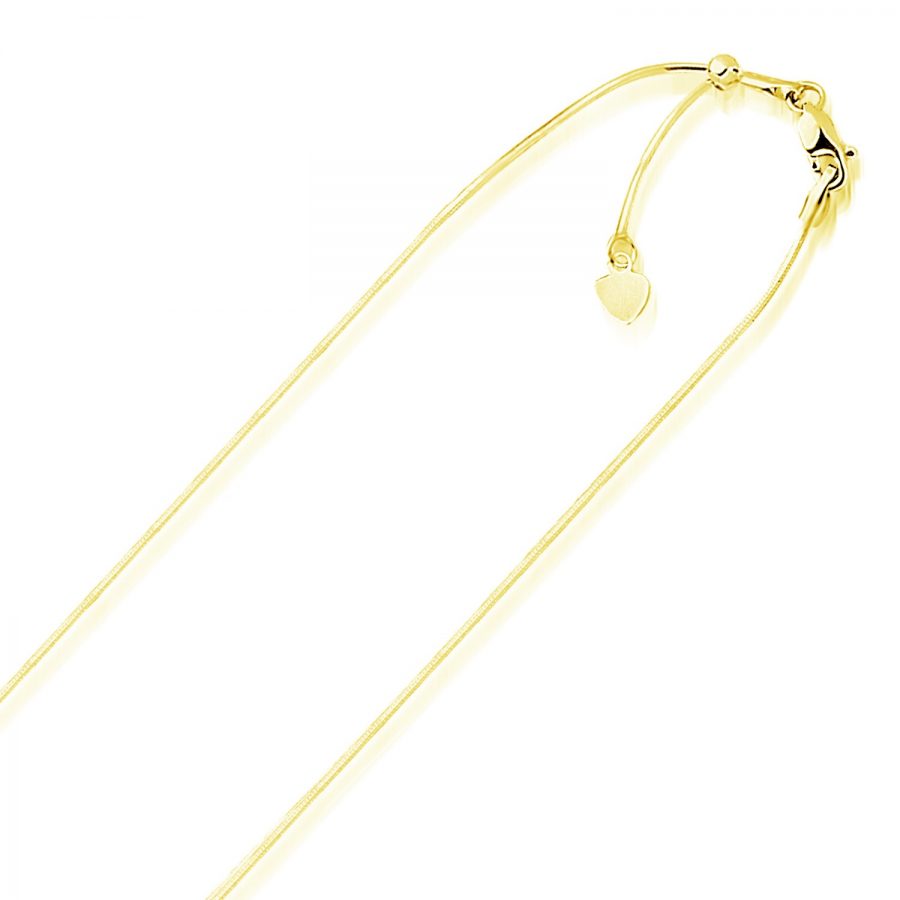0.85mm 14K Yellow Gold Adjustable Snake Chain
