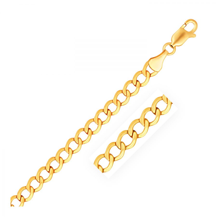 5.3mm 14K Yellow Gold Curb Chain