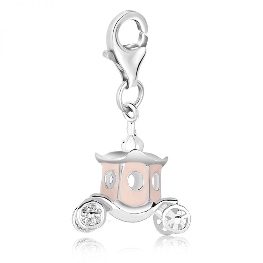 Sterling Silver Carriage Charm with Enamel Finishing