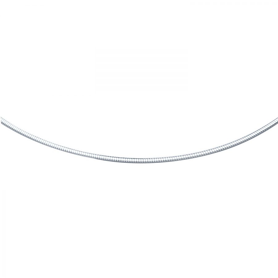 14K White Gold Classic Omega Style Chain (2 mm)
