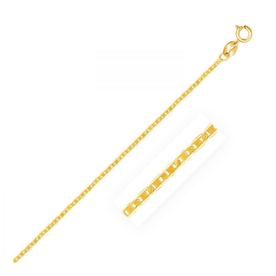 1.2mm 14K Yellow Gold Mariner Link Chain