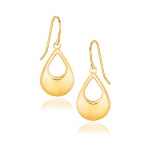14K Yellow Gold Teardrop Dangle Earrings