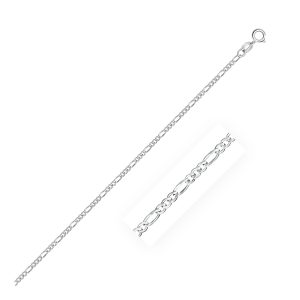 1.9mm 14K White Gold Solid Figaro Chain