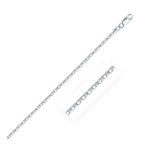 Rhodium Plated 2.2mm 925 Sterling Silver Popcorn Style Chain