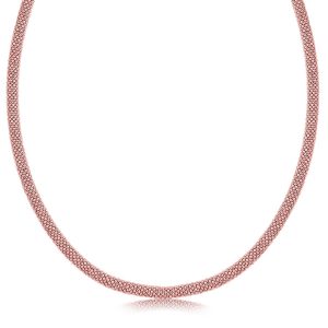 Sterling Silver Rhodium Plated Rose Gold Plated Popcorn Style Necklace