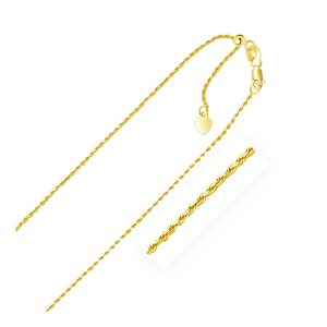 1.0mm 10K Yellow Gold Adjustable Rope Chain