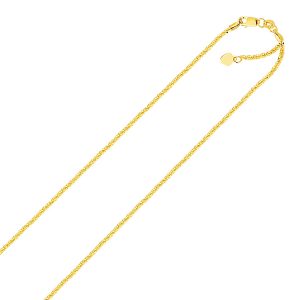 1.5mm 10K Yellow Gold Adjustable Sparkle Chain