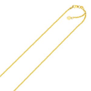 1.5mm 14K Yellow Gold Adjustable Sparkle Chain