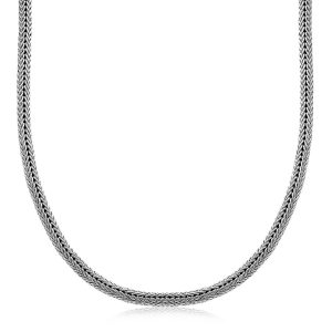 Oxidized Sterling Silver Men's Necklace in a Foxtail Style