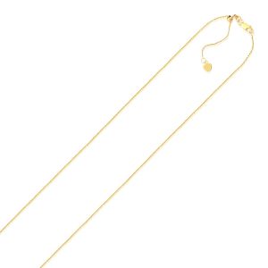 0.90mm 14K Yellow Gold Adjustable Cable Chain