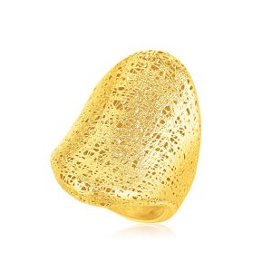 Italian Design 14K Yellow Gold Woven Bold Ring