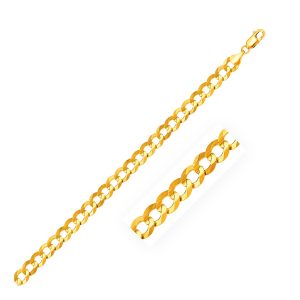10.0mm 14K Yellow Gold Solid Curb Bracelet