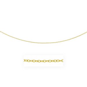 2.5mm 14K Yellow Gold Pendant Chain with Textured Links