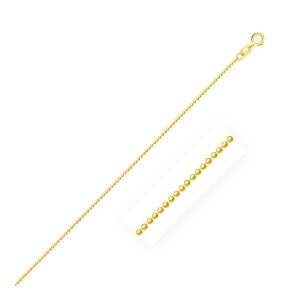 1.0mm 14K Yellow Gold Diamond-Cut Bead Chain