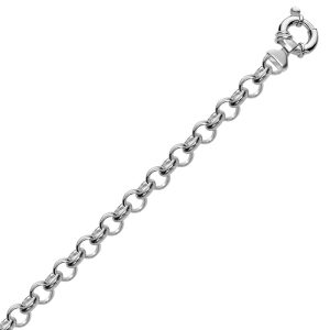 Sterling Silver Rhodium Plated Classic Rolo Bracelet
