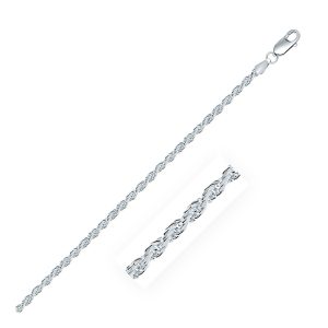 925 Sterling Silver 2.9mm Diamond Cut Rope Style Chain