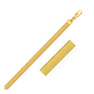 5.0mm 14K Yellow Gold Super Flex Herringbone Bracelet
