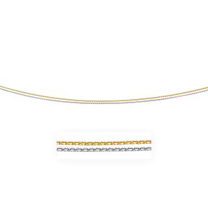 1.1mm 14K Two-Tone Double Strand Cable Pendant Chain