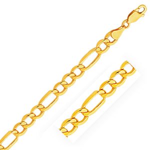 5.4mm 10K Yellow Gold Lite Figaro Chain