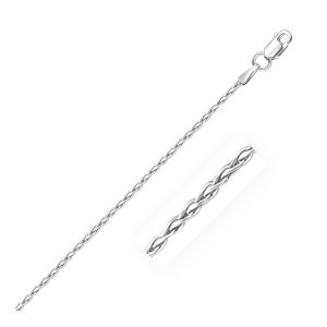 1.5mm Sterling Silver Rhodium Plated Wheat Chain