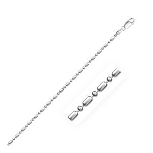 1.5mm Sterling Silver Rhodium Plated Bead Chain