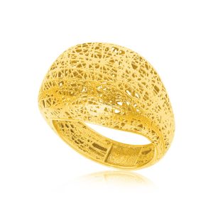 14K Yellow Gold Lace Like Dome Ring